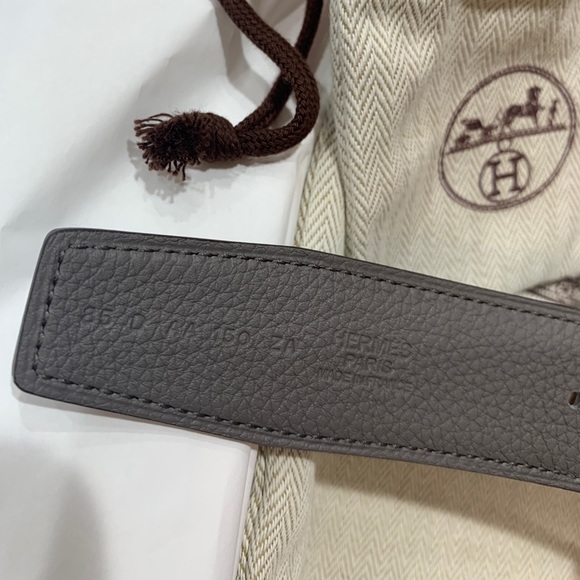 Hermès black and grey belt - Picture 5 of 7